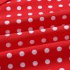 Retro Butterfly Sleeve Polka Dot Dress - Red - Material