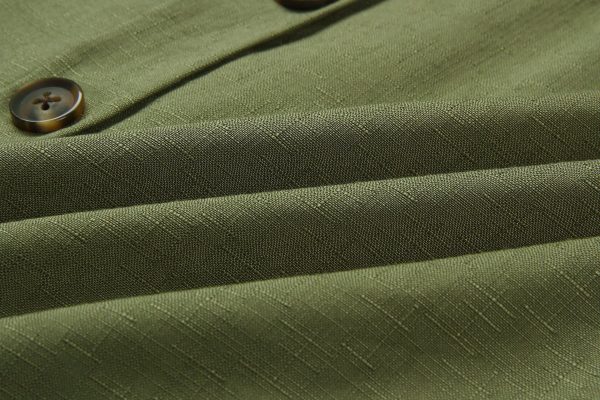 Strapless Summer Safari Dress - Army Green - Material