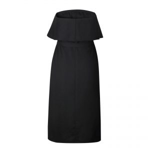 Strapless Summer Safari Dress - Black - Back
