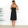Strapless Summer Safari Dress - Black - Back - Model