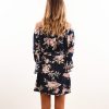 Floral Off Shoulder Strapless Boho Summer Dress - Back - Model